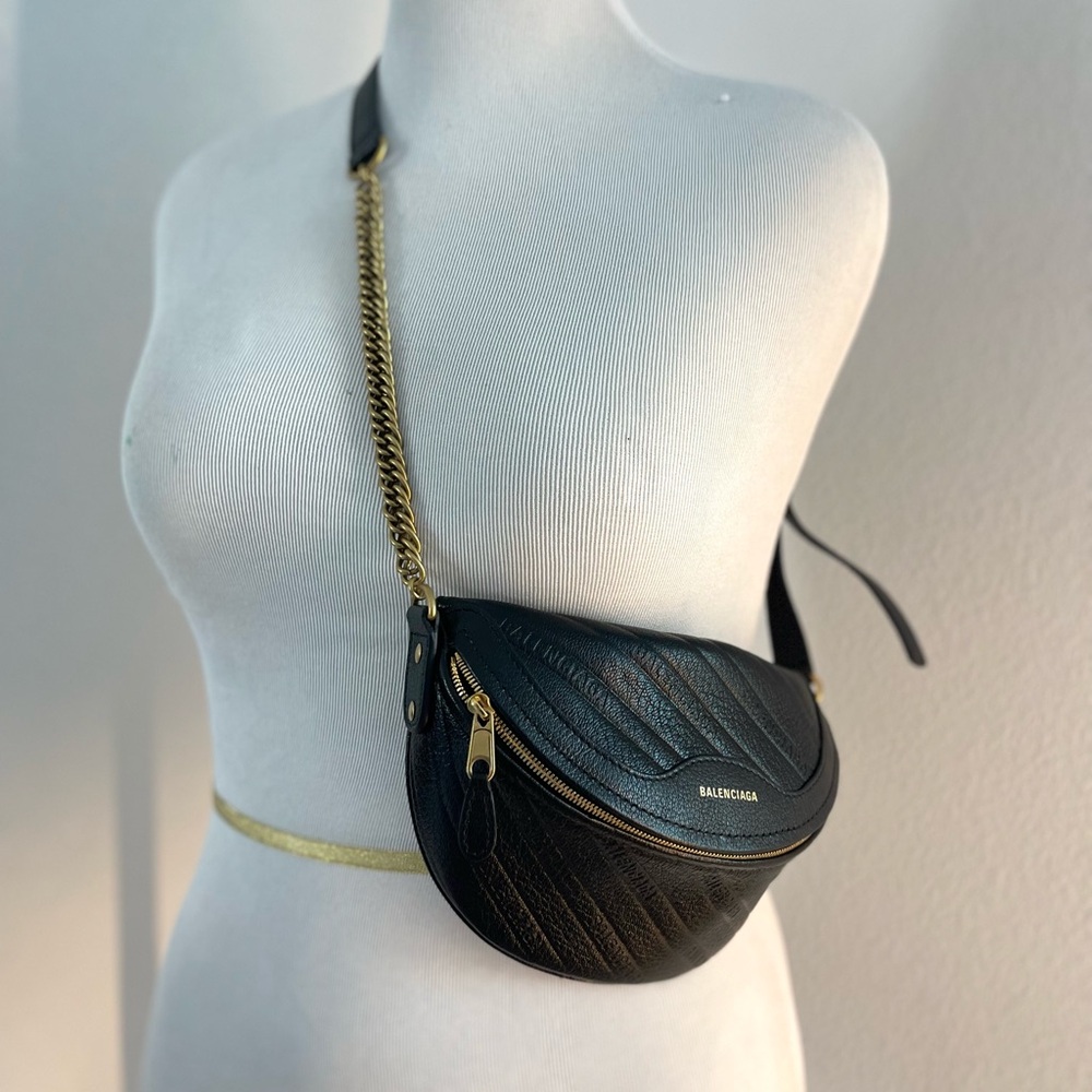 Balenciaga Black Quilted Leather Crossbody Bag